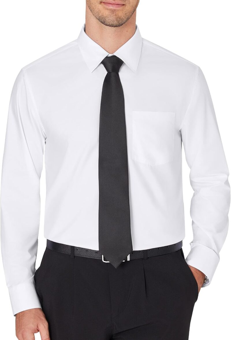Men's Dress Shirts Wrinkle Free Long Sleeve Formal Shirt Solid Business Casual Button Down Shirts for Wedding Prom